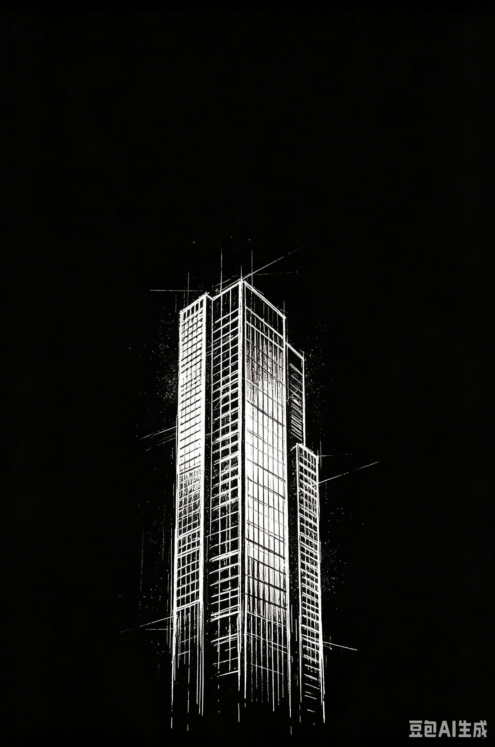 City architecture line drawing