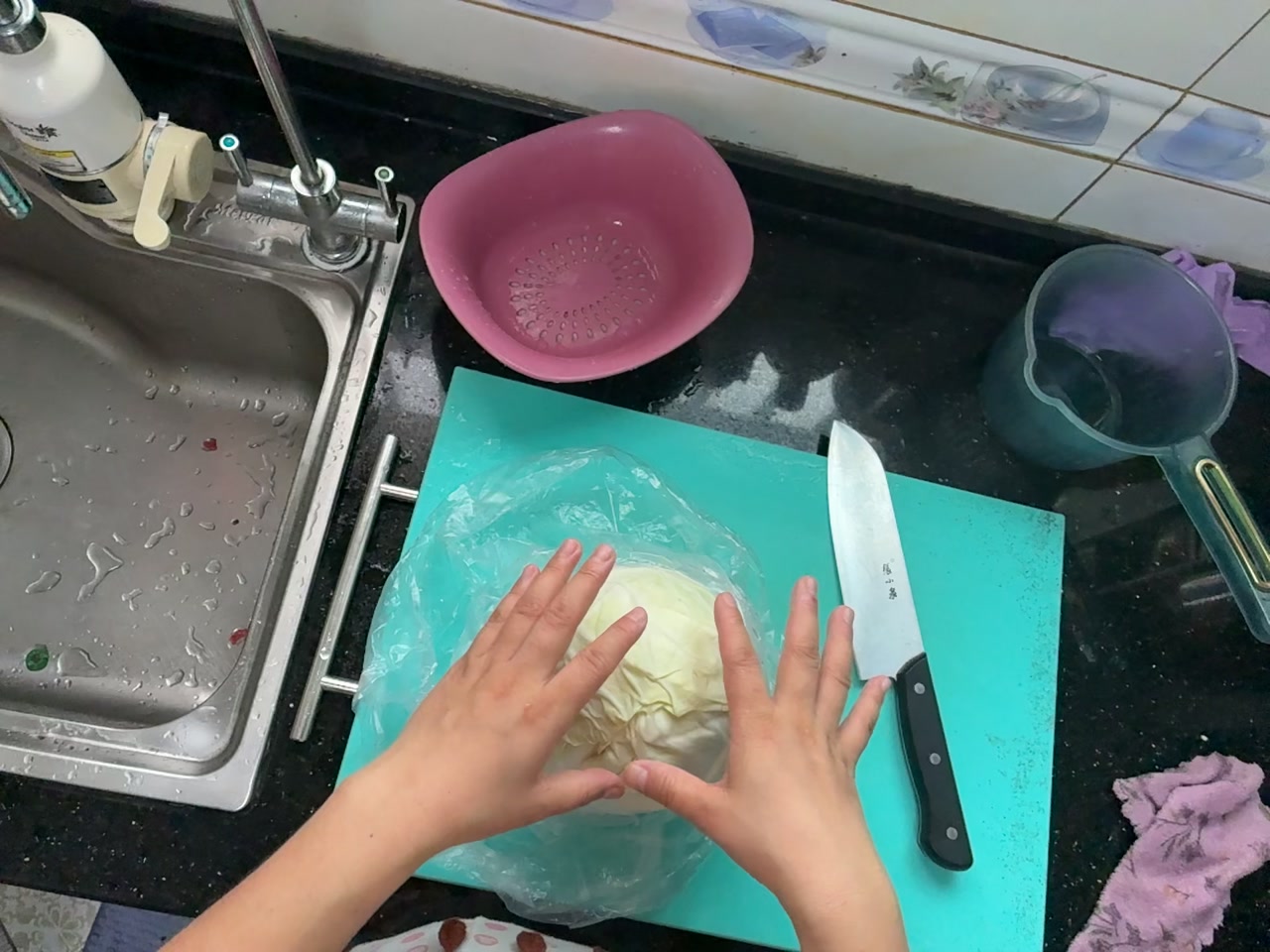 Washing and Cutting Cabbage first-frame poster