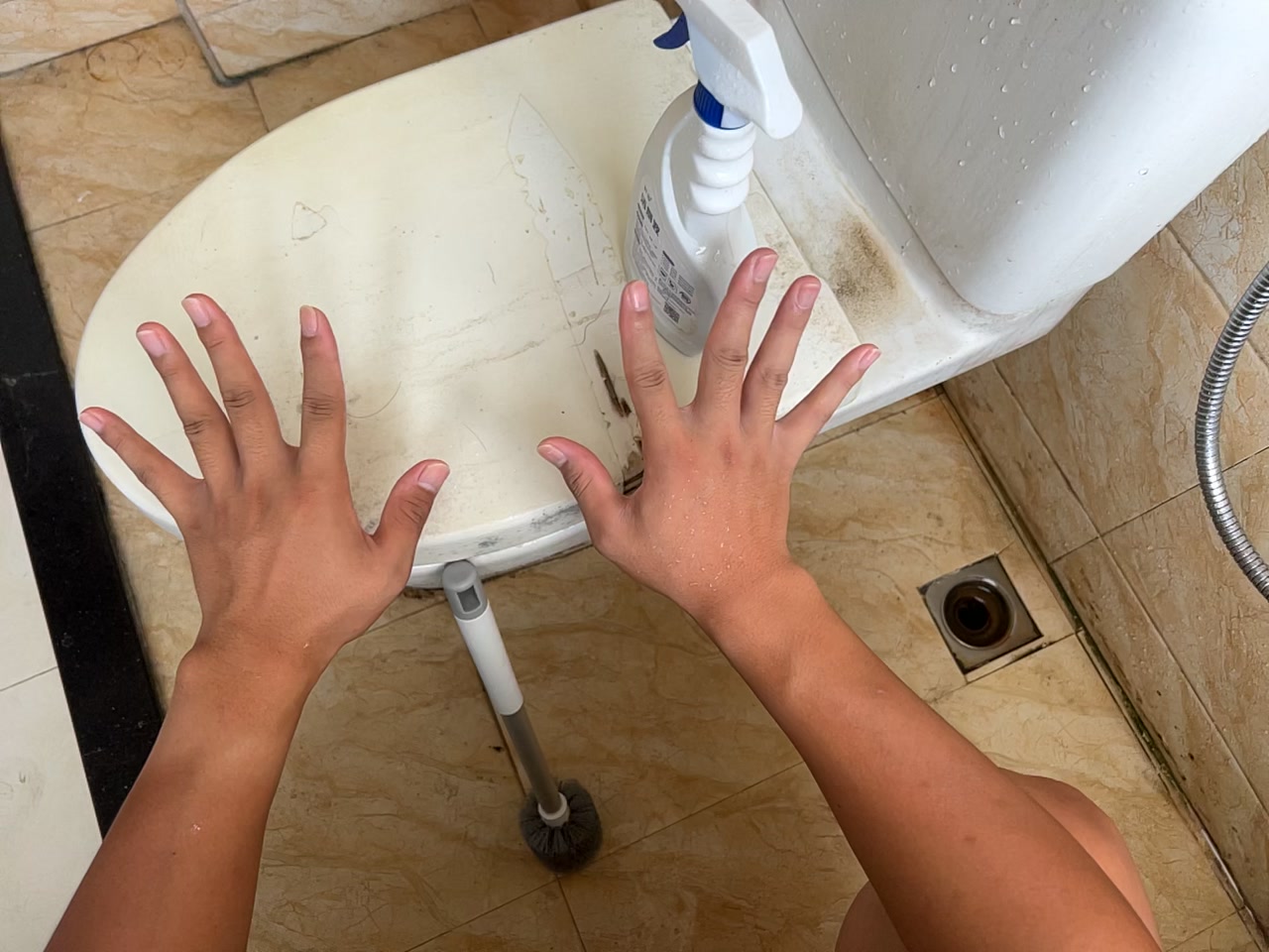 Cleaning a Toilet first-frame poster